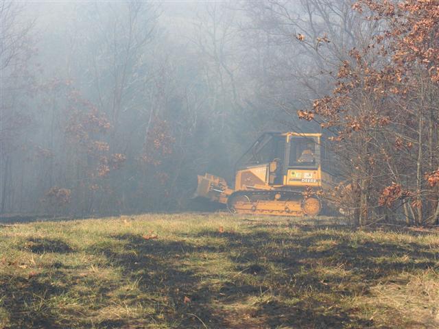 Forestry Commission bulldozer at work