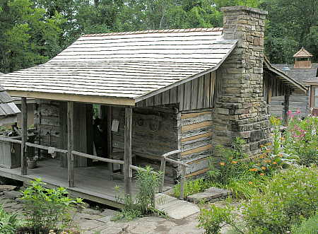 Ozark style log cabin at Ozark Folk Center