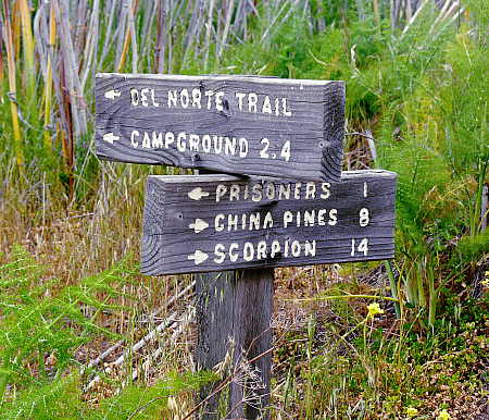 Trail signage on  Santa Cruz Island