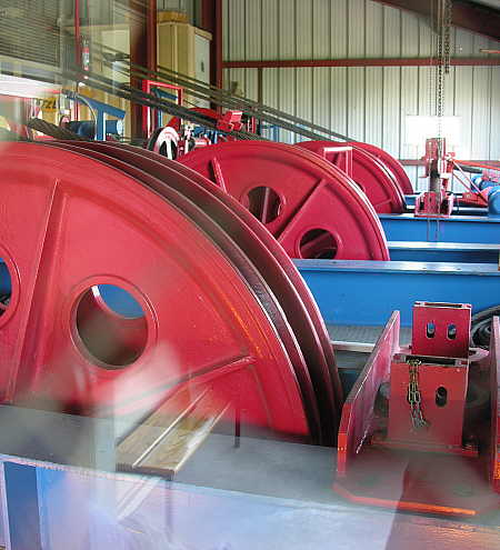 Machinery above the cable counterweight pit