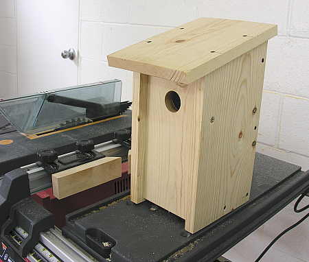 Front-opening bluebird nesting box