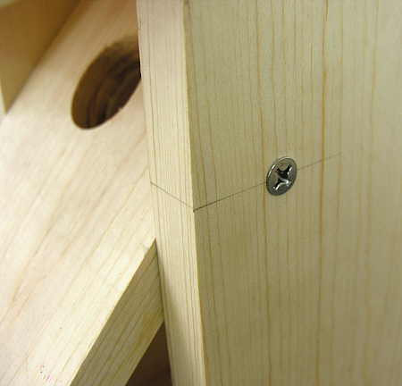 Countersunk wood screw pivot