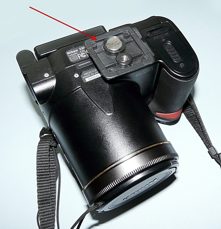 QuicKonnect affixed to camera bottom