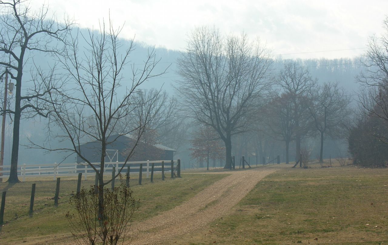 The valley begins to fill with smoke
