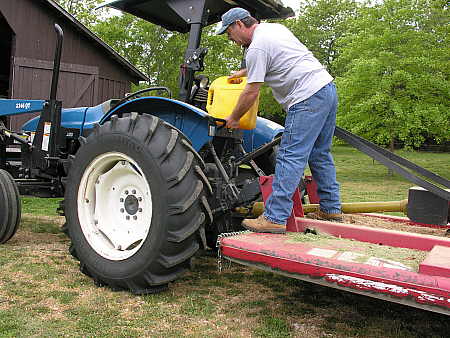 Fueling the tractor