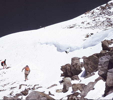 Making our way up the slopes