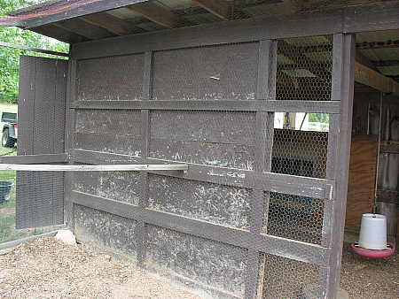 View if interior wall from courtyard of hen house