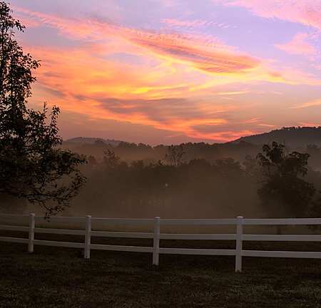 Steamy Ozarks sunrise