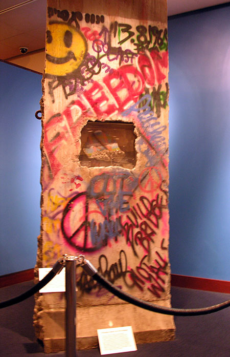 Indoor display of a Berlin wall segment