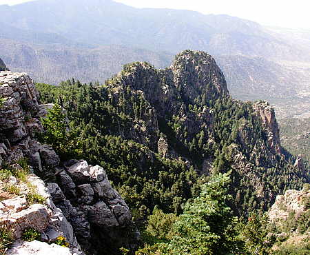 Rugged terrain near Sandia Peak