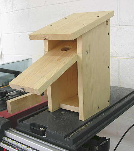 Nesting box (seen with the front panel open)